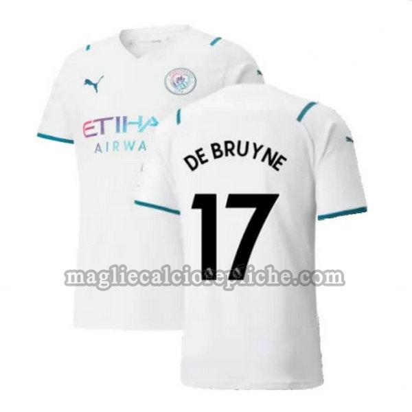 seconda maglie calcio manchester city 2021 2022 de bruyne 17 bianco