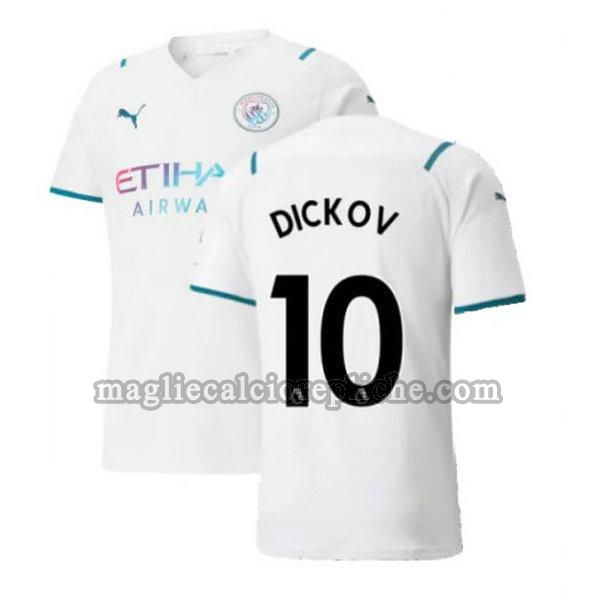 seconda maglie calcio manchester city 2021 2022 dickov 10 bianco