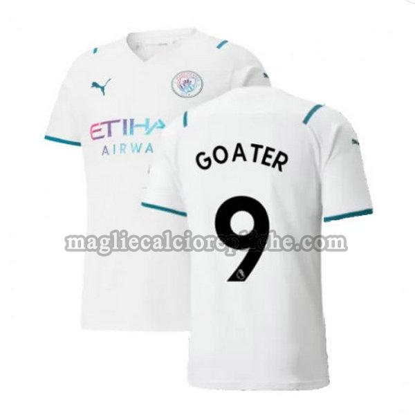 seconda maglie calcio manchester city 2021 2022 goater 9 bianco