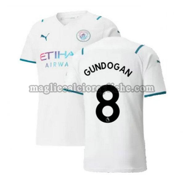 seconda maglie calcio manchester city 2021 2022 gundogan 8 bianco