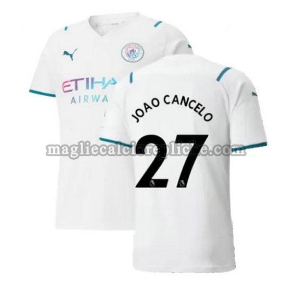 seconda maglie calcio manchester city 2021 2022 joao cancelo 27 bianco