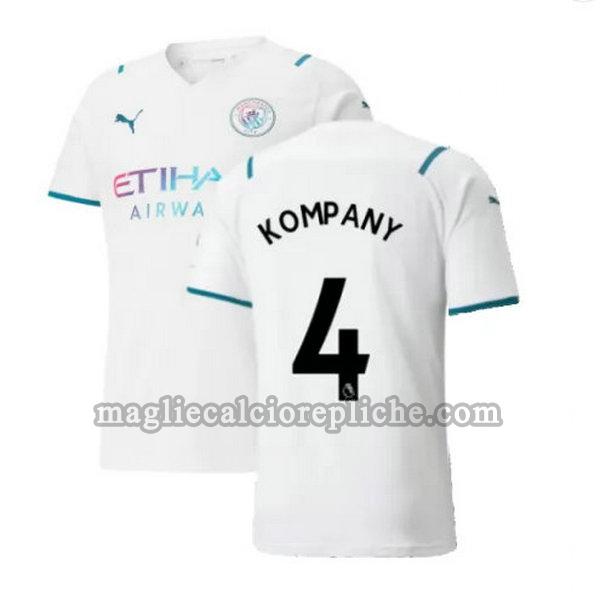 seconda maglie calcio manchester city 2021 2022 kompany 4 bianco