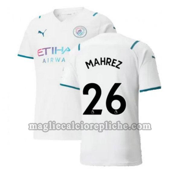 seconda maglie calcio manchester city 2021 2022 mahrez 26 bianco