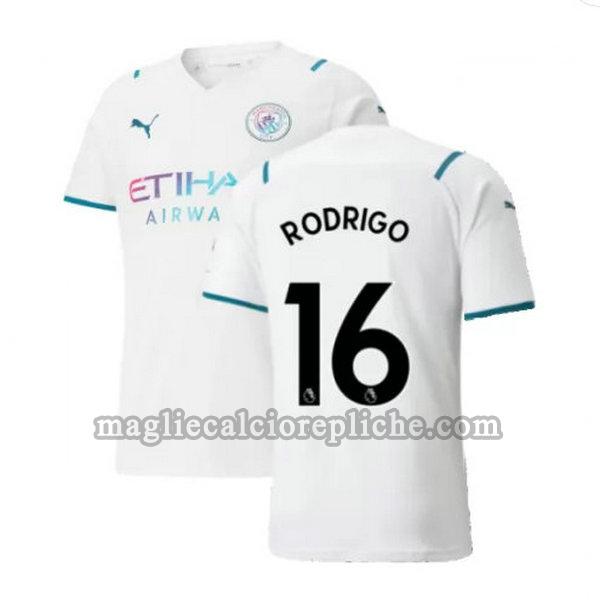 seconda maglie calcio manchester city 2021 2022 rodrigo 16 bianco