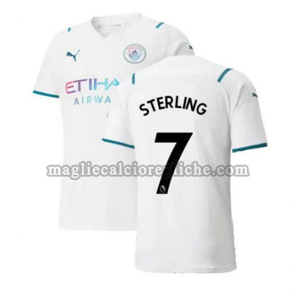 seconda maglie calcio manchester city 2021 2022 sterling 7 bianco