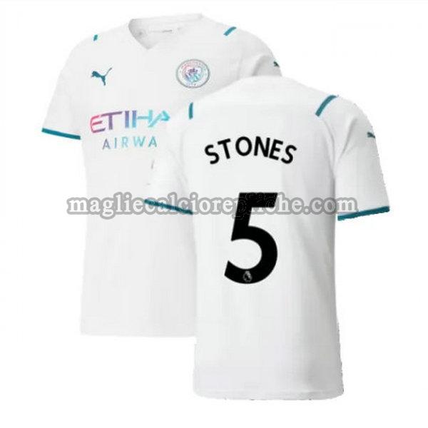 seconda maglie calcio manchester city 2021 2022 stones 5 bianco