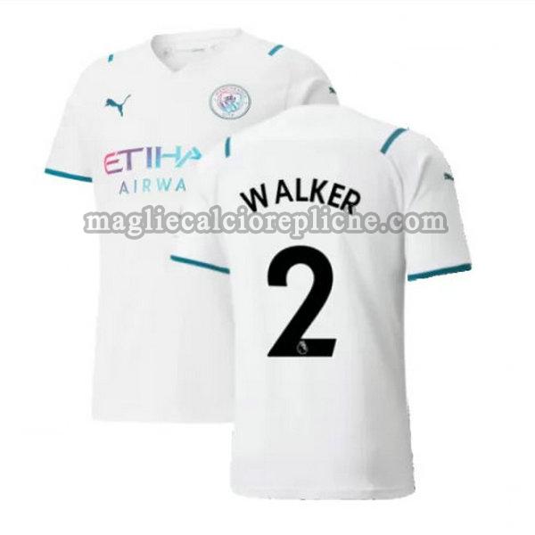 seconda maglie calcio manchester city 2021 2022 walker 2 bianco