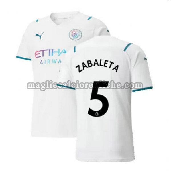 seconda maglie calcio manchester city 2021 2022 zabaleta 5 bianco