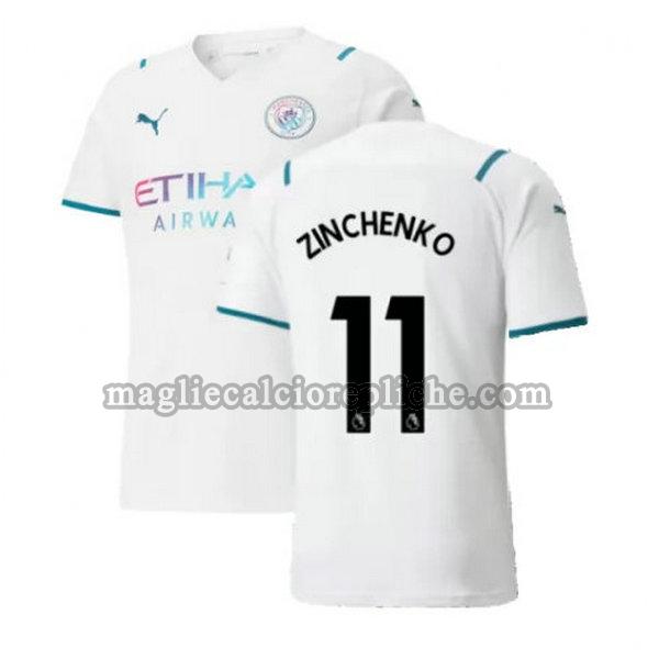 seconda maglie calcio manchester city 2021 2022 zinchenko 11 bianco