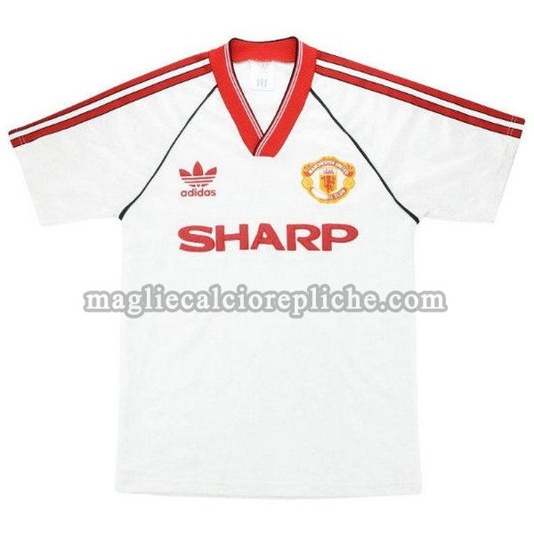 seconda maglie calcio manchester united 1988-1990 bianco