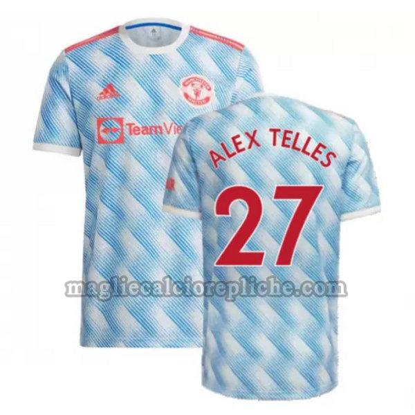 seconda maglie calcio manchester united 2021 2022 alex telles 27 blu