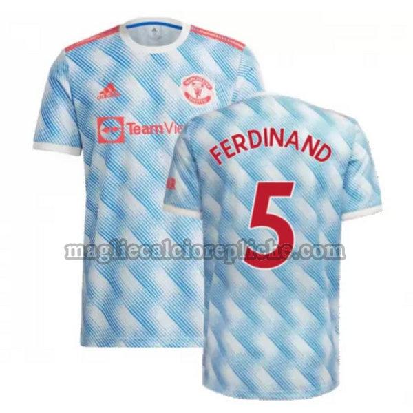 seconda maglie calcio manchester united 2021 2022 ferdinand 5 blu