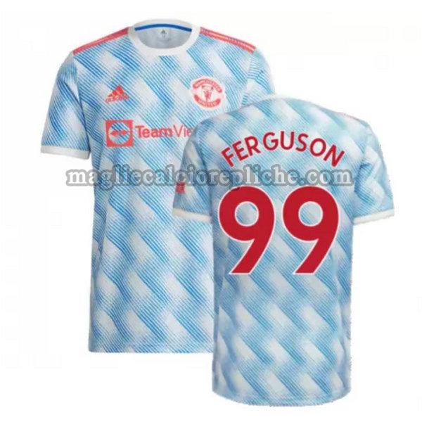 seconda maglie calcio manchester united 2021 2022 ferguson 99 blu