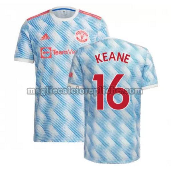 seconda maglie calcio manchester united 2021 2022 keane 16 blu