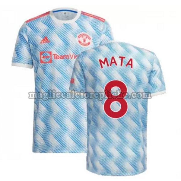 seconda maglie calcio manchester united 2021 2022 mata 8 blu