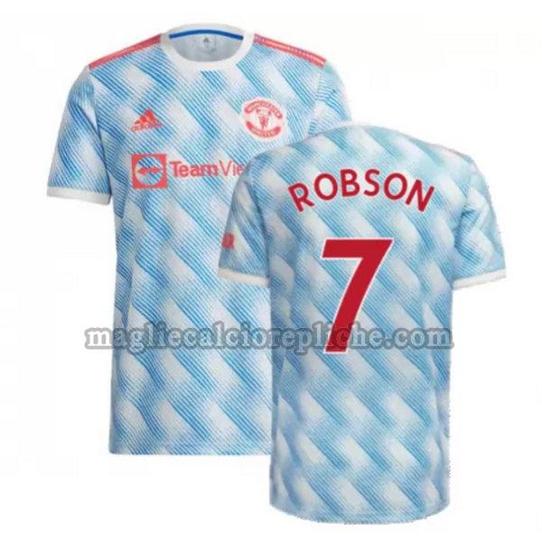 seconda maglie calcio manchester united 2021 2022 robson 7 blu