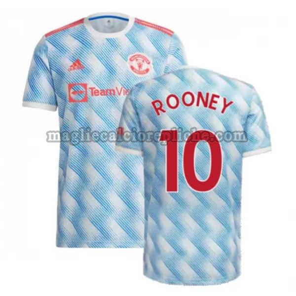 seconda maglie calcio manchester united 2021 2022 rooney 10 blu