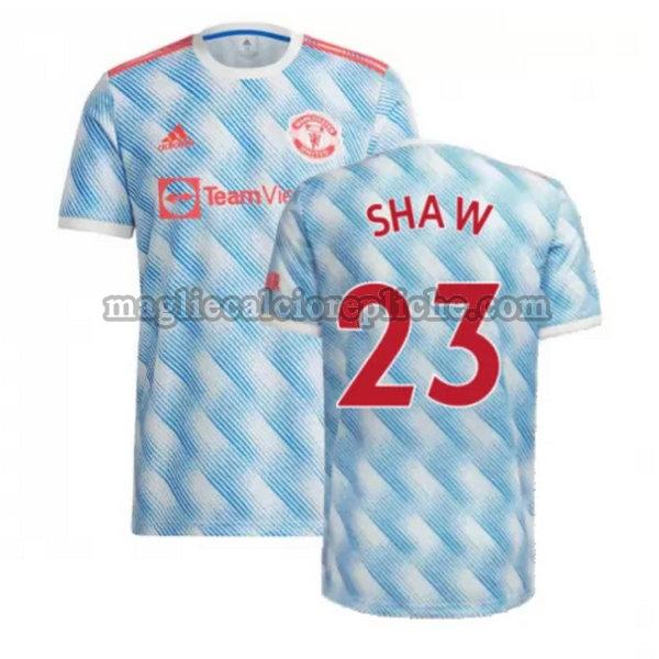 seconda maglie calcio manchester united 2021 2022 shaw 23 blu