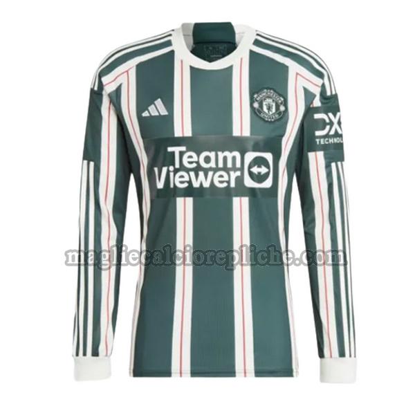 seconda maglie calcio manchester united 2023 2024 manica lunga verde