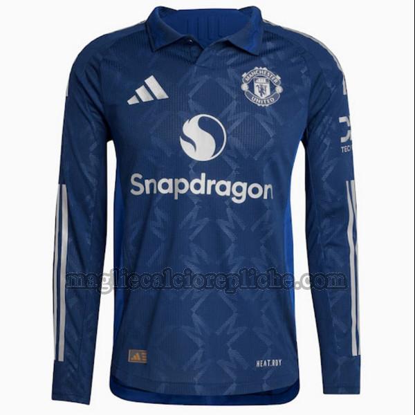 seconda maglie calcio manchester united 2024 2025 manica lunga blu