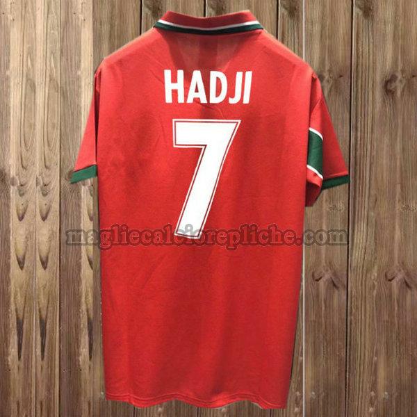 seconda maglie calcio marocco 1998 hadji 7 rosso