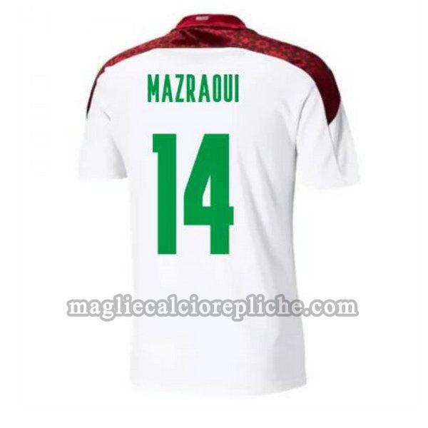 seconda maglie calcio marocco 2020-2021 mazraoui 14 bianco