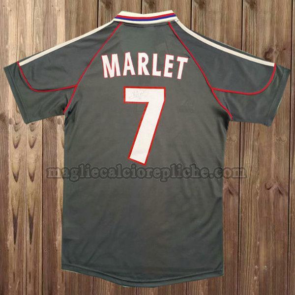 seconda maglie calcio olympique lyon 2000-2001 marlet 7 nero