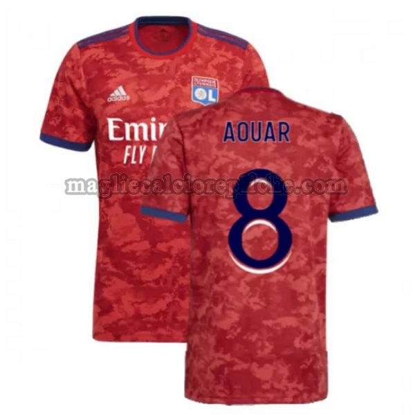 seconda maglie calcio olympique lyon 2021 2022 aouar 8 rosso