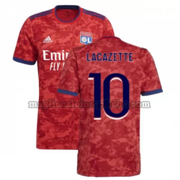 seconda maglie calcio olympique lyon 2021 2022 lacazette 10 rosso