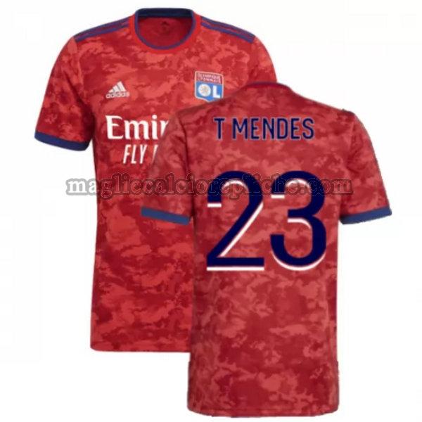 seconda maglie calcio olympique lyon 2021 2022 t mendes 23 rosso