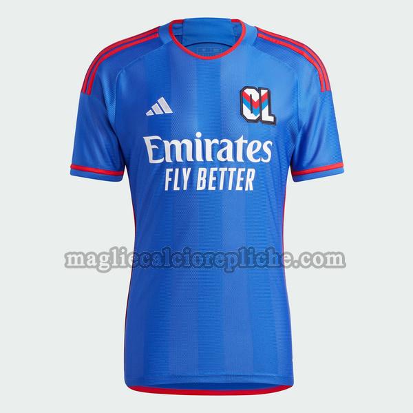 seconda maglie calcio olympique lyon 2023 2024 blu