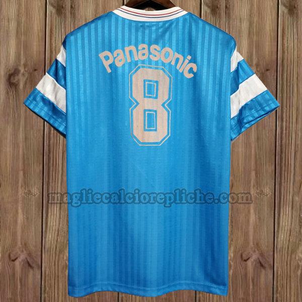 seconda maglie calcio olympique marsiglia 1990-1991 panasonic 8 blu