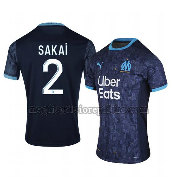 seconda maglie calcio olympique marsiglia 2020-2021 hiroki sakai 2