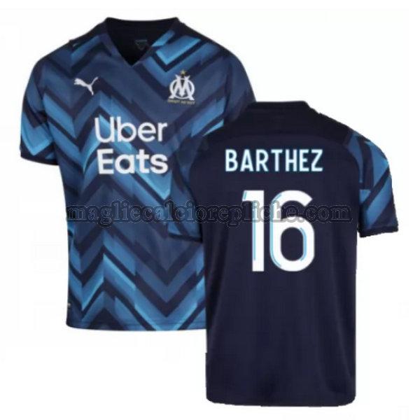 seconda maglie calcio olympique marsiglia 2021 2022 barthez 16 blu