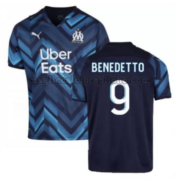 seconda maglie calcio olympique marsiglia 2021 2022 benedetto 9 blu