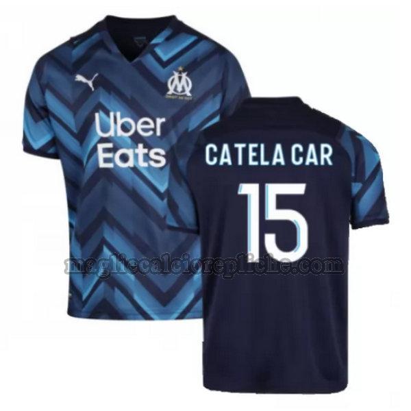 seconda maglie calcio olympique marsiglia 2021 2022 catela car 15 blu