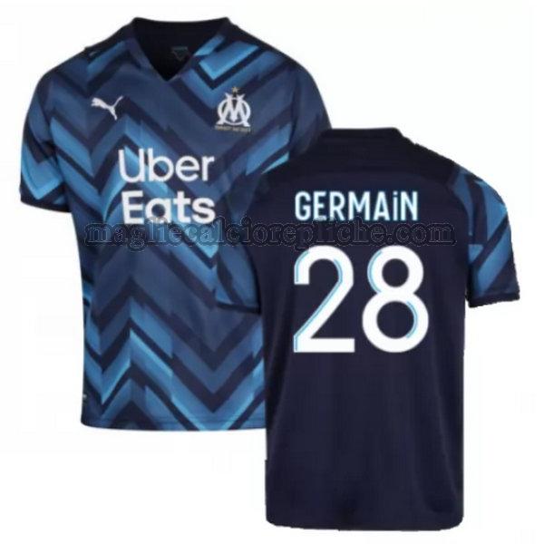 seconda maglie calcio olympique marsiglia 2021 2022 germain 28 blu