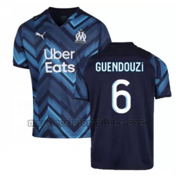 seconda maglie calcio olympique marsiglia 2021 2022 guendouzi 6 blu