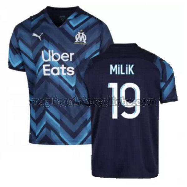 seconda maglie calcio olympique marsiglia 2021 2022 milik 19 blu