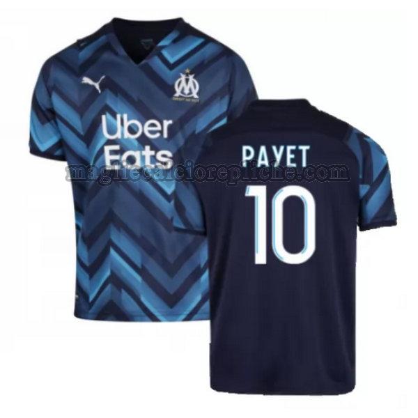 seconda maglie calcio olympique marsiglia 2021 2022 payet 10 blu