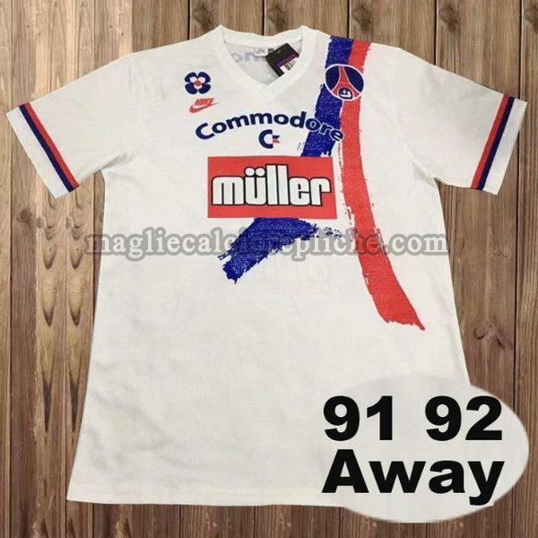 seconda maglie calcio psg 1991-1992 bianco