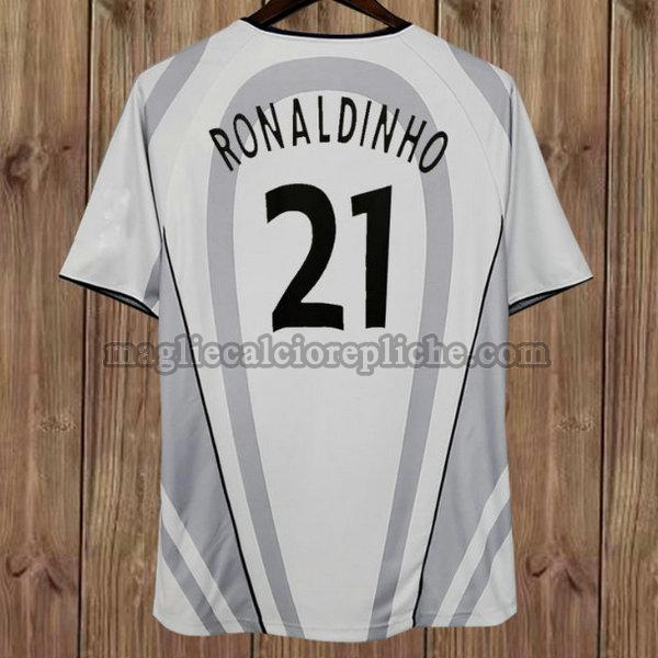 seconda maglie calcio psg 2001-2002 ronaldinho 21 grigio