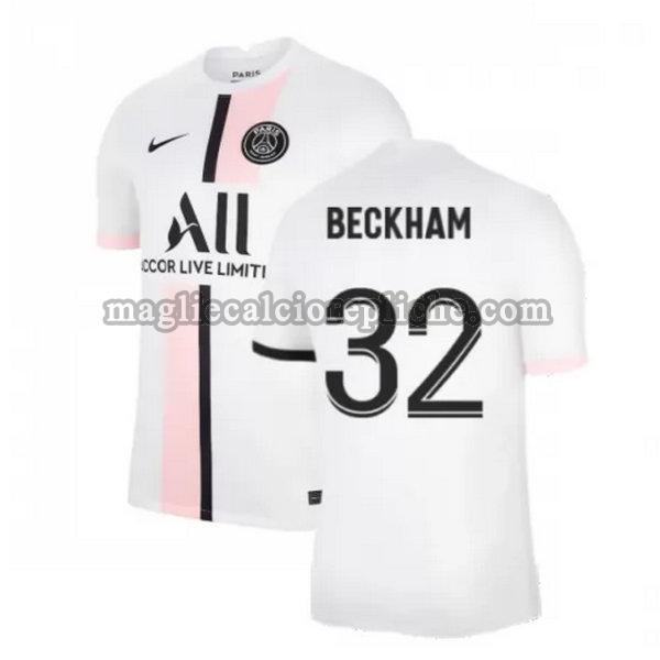 seconda maglie calcio psg 2021 2022 beckham 32 bianco