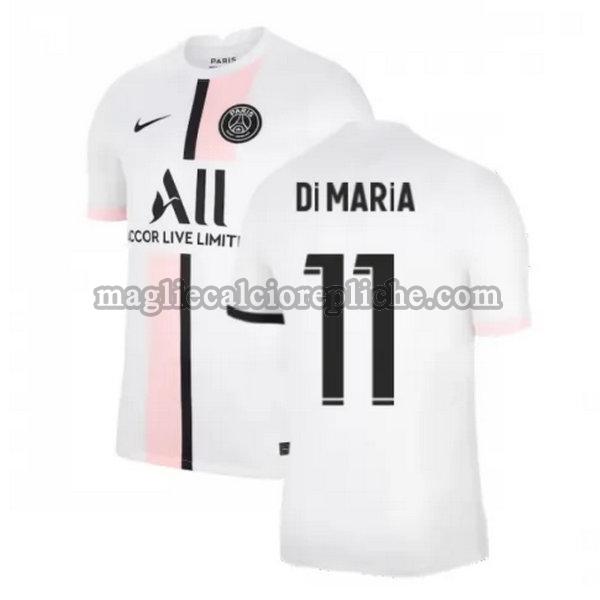 seconda maglie calcio psg 2021 2022 di maria 11 bianco