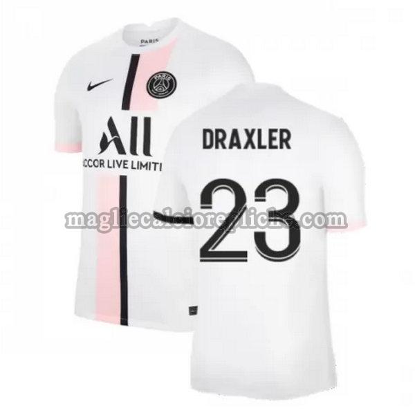 seconda maglie calcio psg 2021 2022 draxler 23 bianco