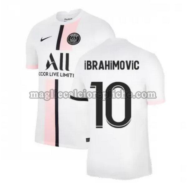 seconda maglie calcio psg 2021 2022 ibrahimovic 10 bianco