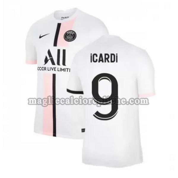 seconda maglie calcio psg 2021 2022 icardi 9 bianco