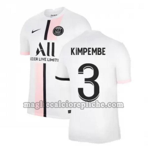 seconda maglie calcio psg 2021 2022 kimpembe 3 bianco