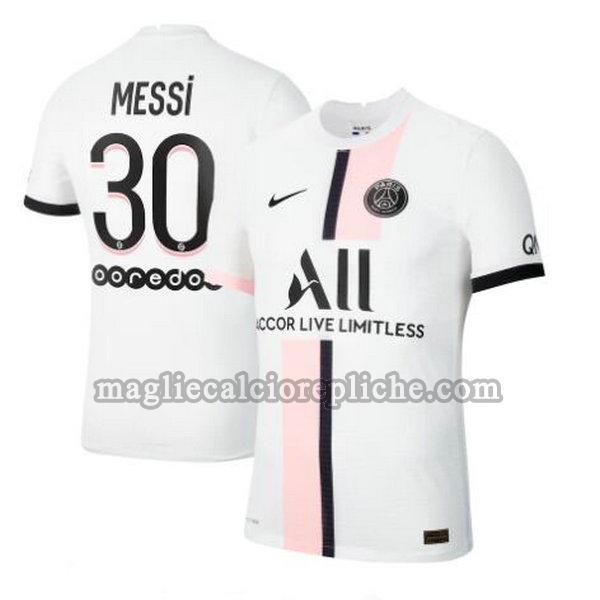 seconda maglie calcio psg 2021 2022 messi 30 bianco