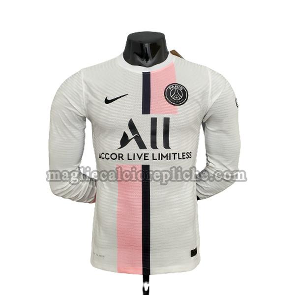 seconda maglie calcio psg 2021 2022 player manica lunga bianco